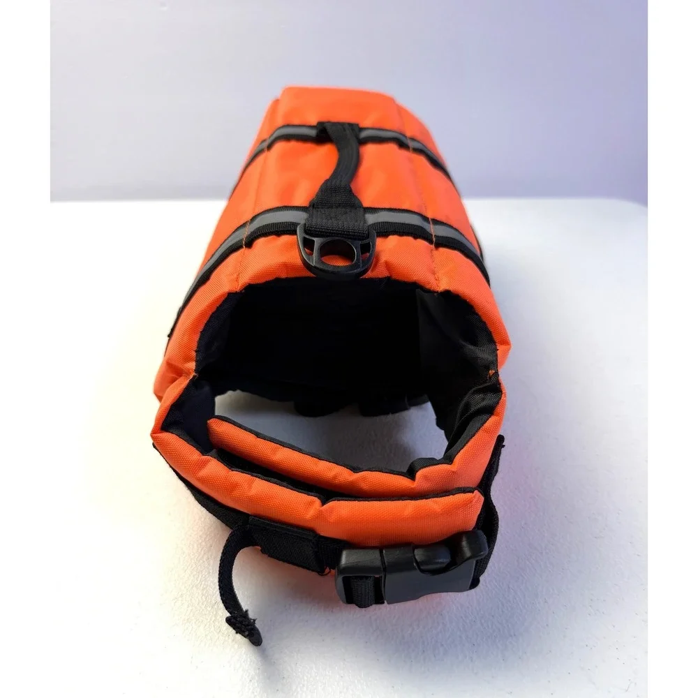 Dog Life Jacket Size Small Orange Reflective Safety Vest Rescue Handle Swim PFD